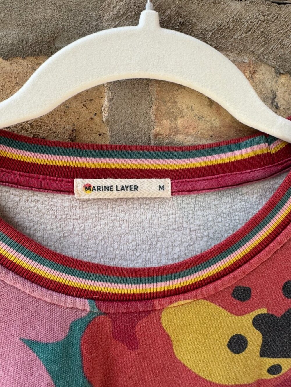 Marine Layer Floral Fleece Crewneck Sweatshirt Size M - Picture 2 of 8
